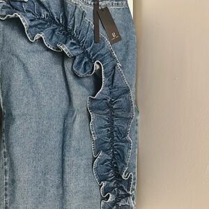 Elegant Denim Ruffle Women's Jeans